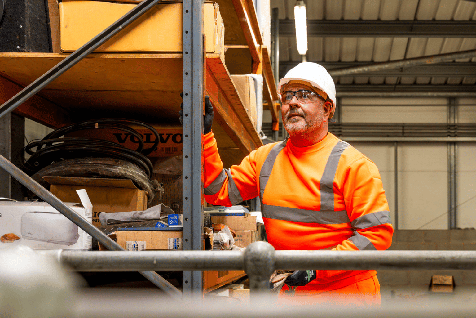 Man in orange hi-vis workwear
