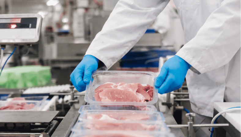 Meat processing operative.
