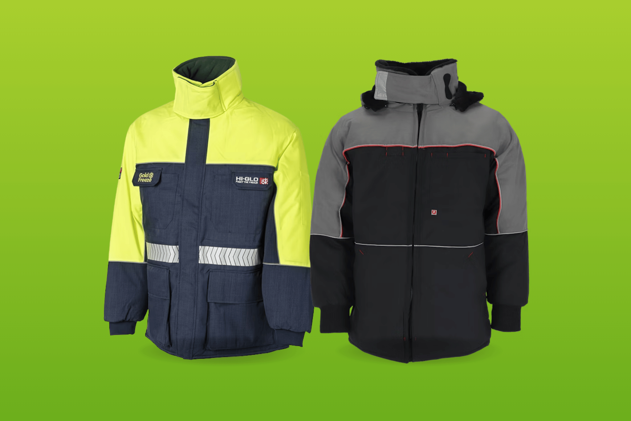 Two cold store jackets by Fortdredss and Goldfreeze.