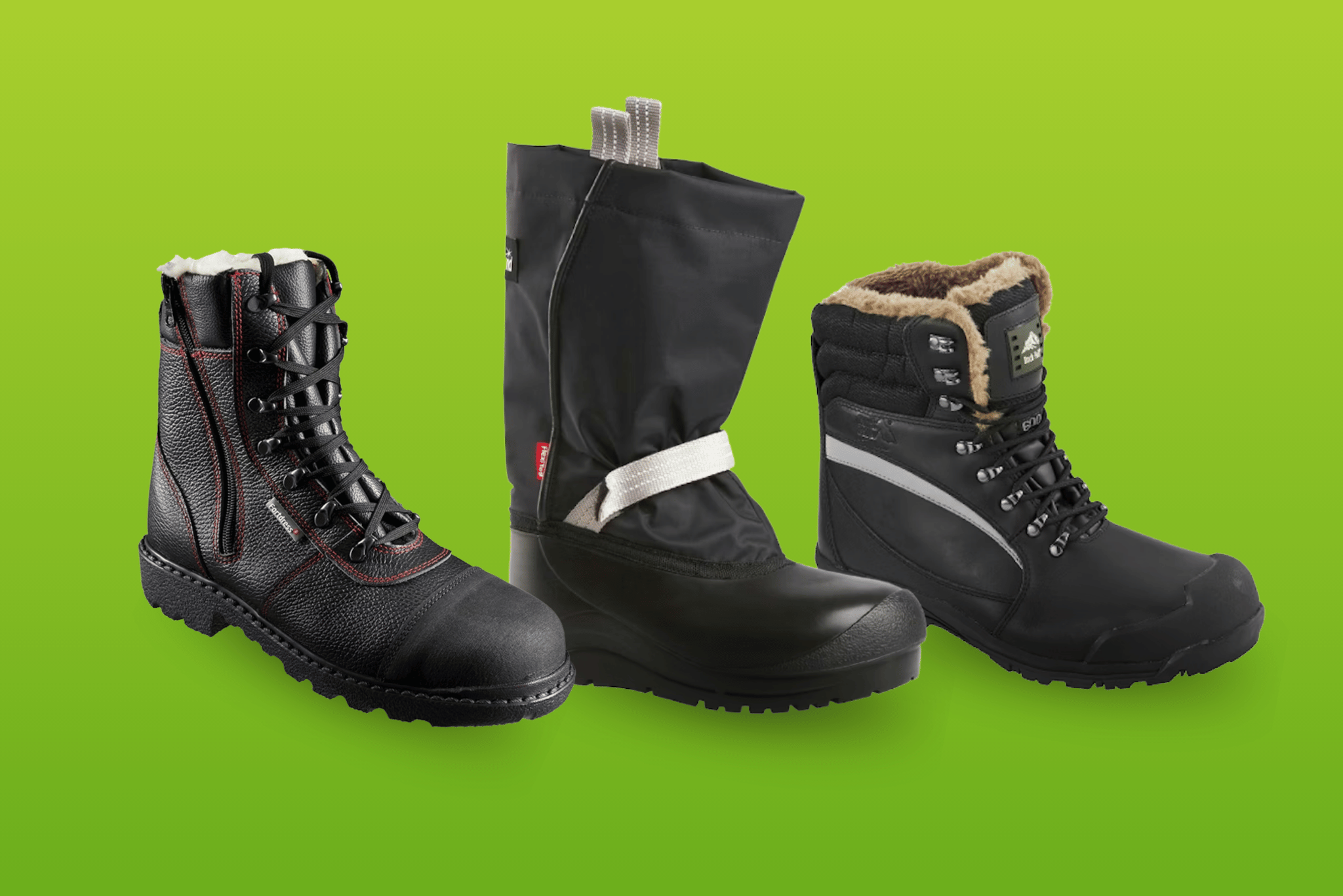 Three styles of cold store boots.