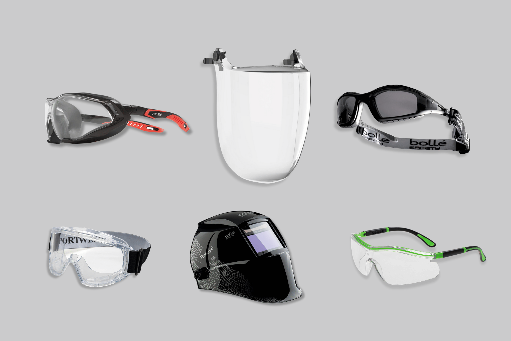 Face shields and eye goggles