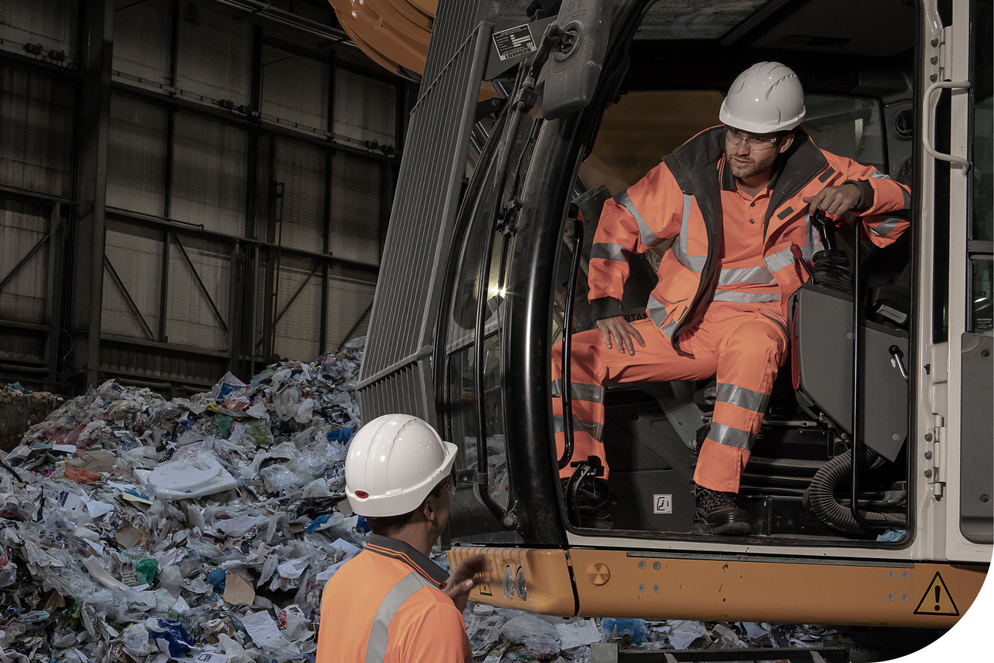 Men wearing orange hi-vis workwear