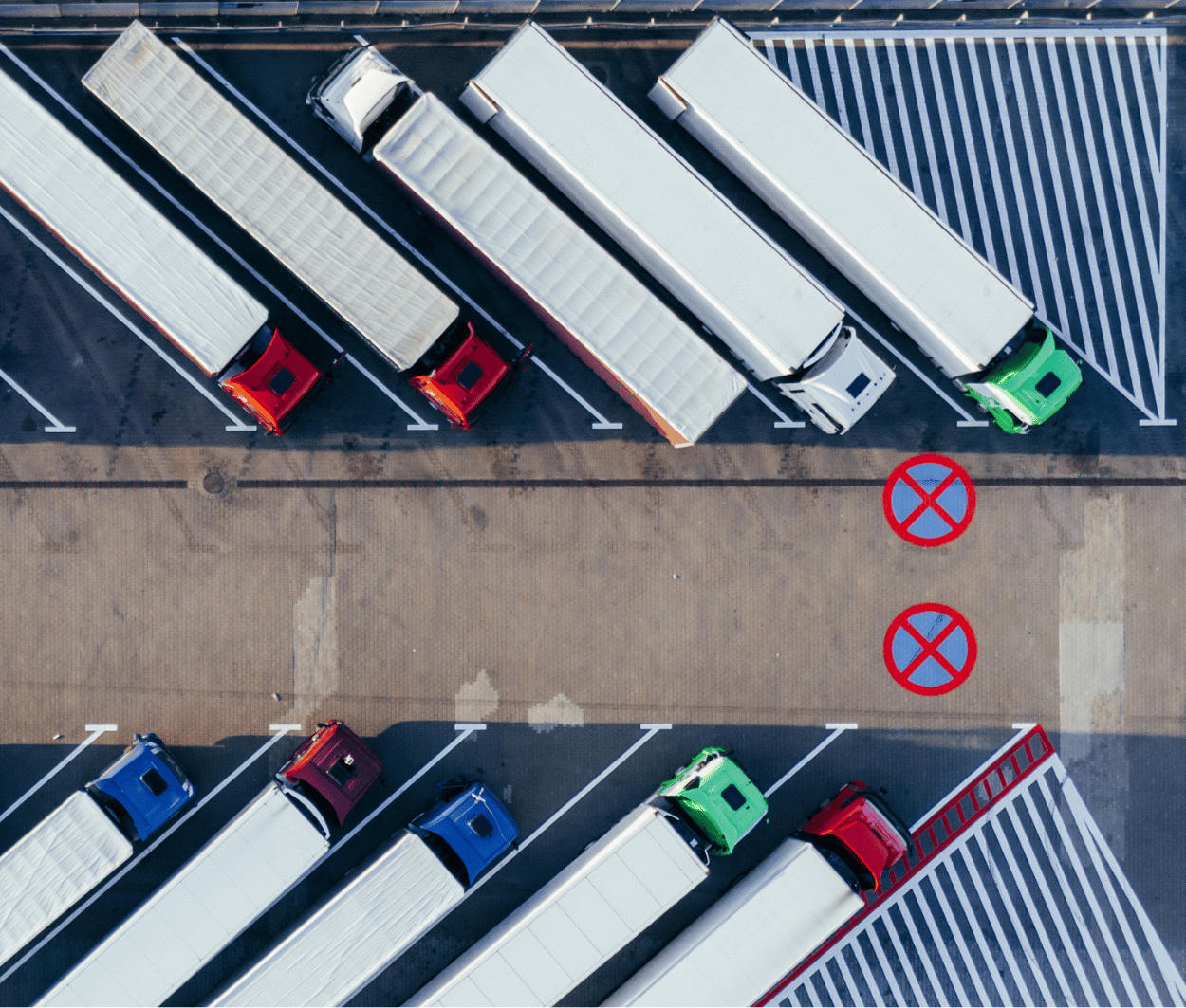 Lorries from above.