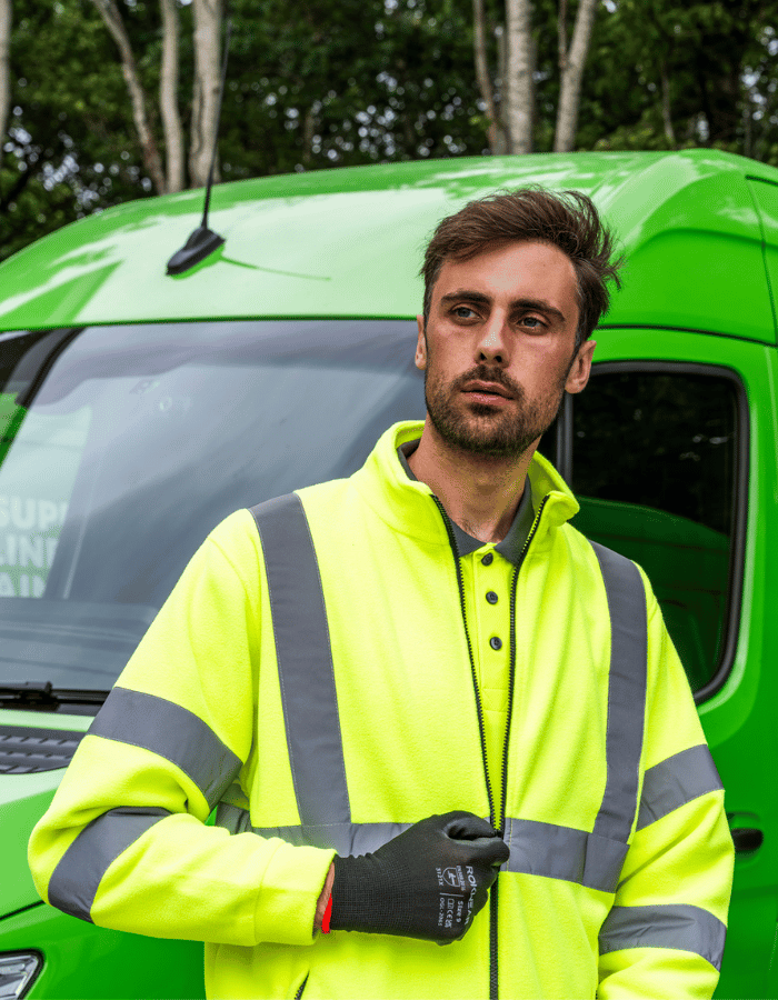 Man in hi-vis PPE