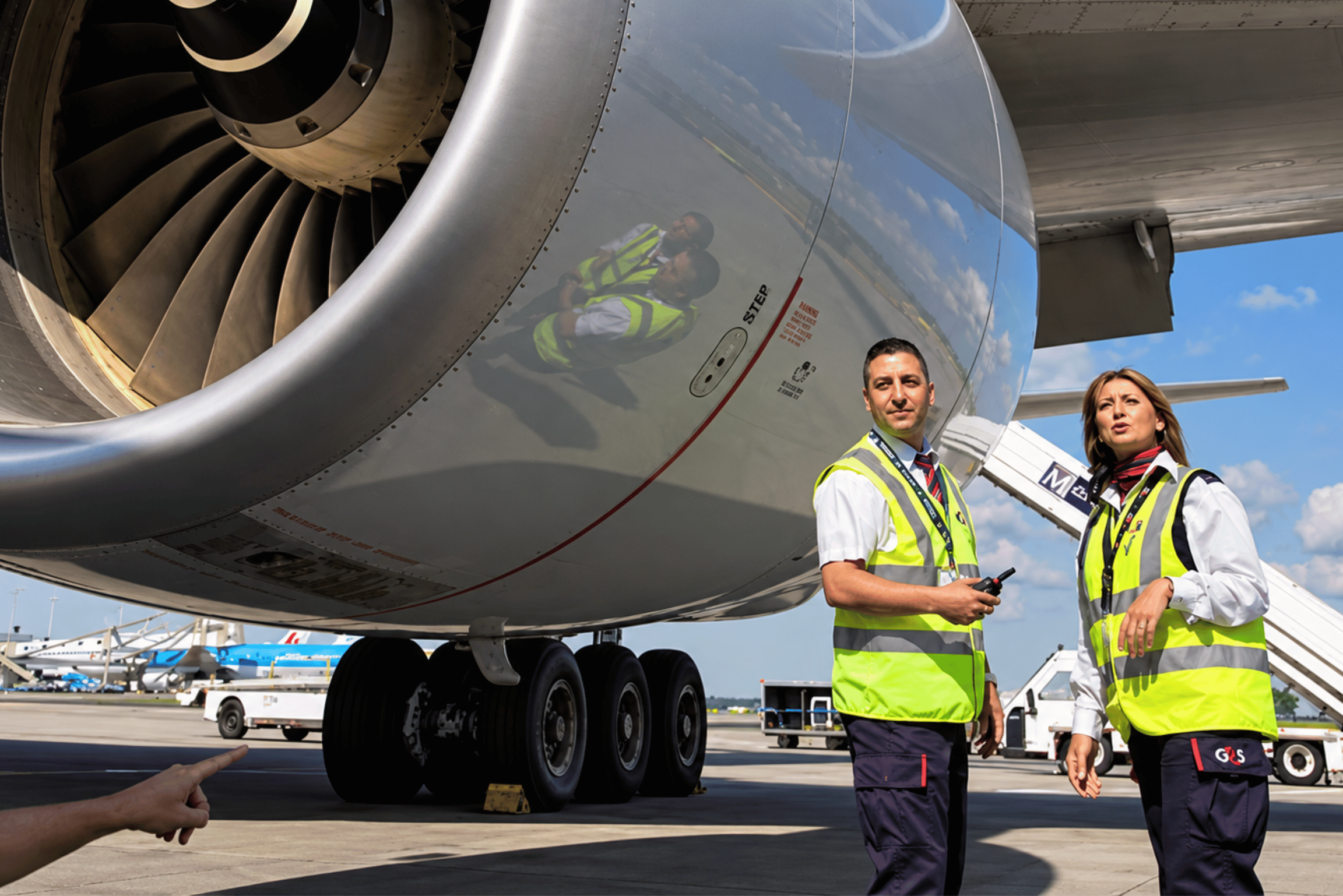 G4S Aviation workers wearing PPE.