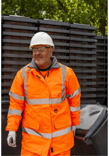Man in orange hi-vis workwear