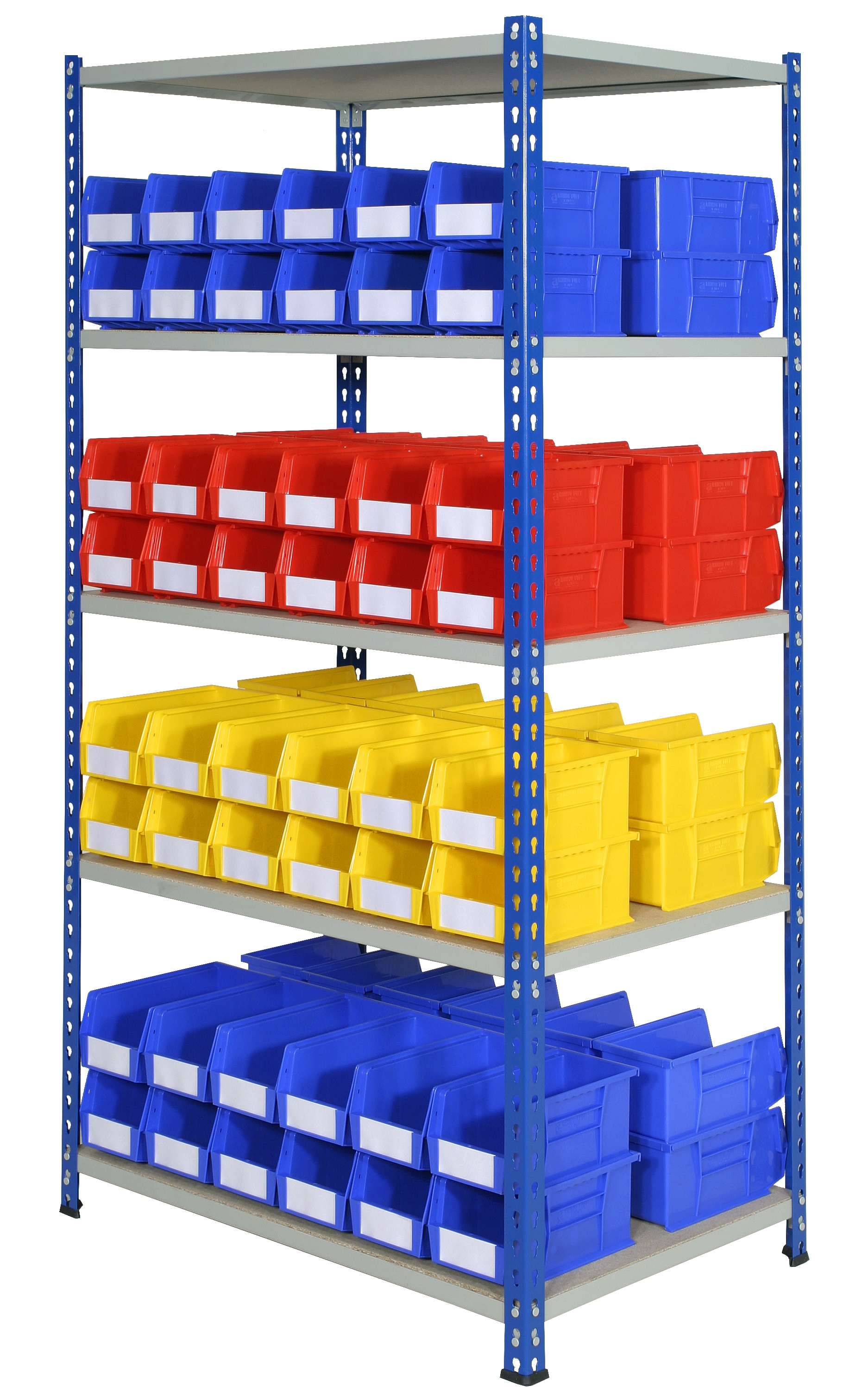J RIVET RACKING BAY - 96 PLASTIC BINS