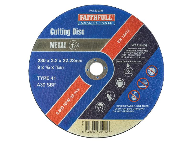 Faithfull Multi-Cut Thin Cut Off Wheels - 125mm X 1mm X 22mm Pack Of 10