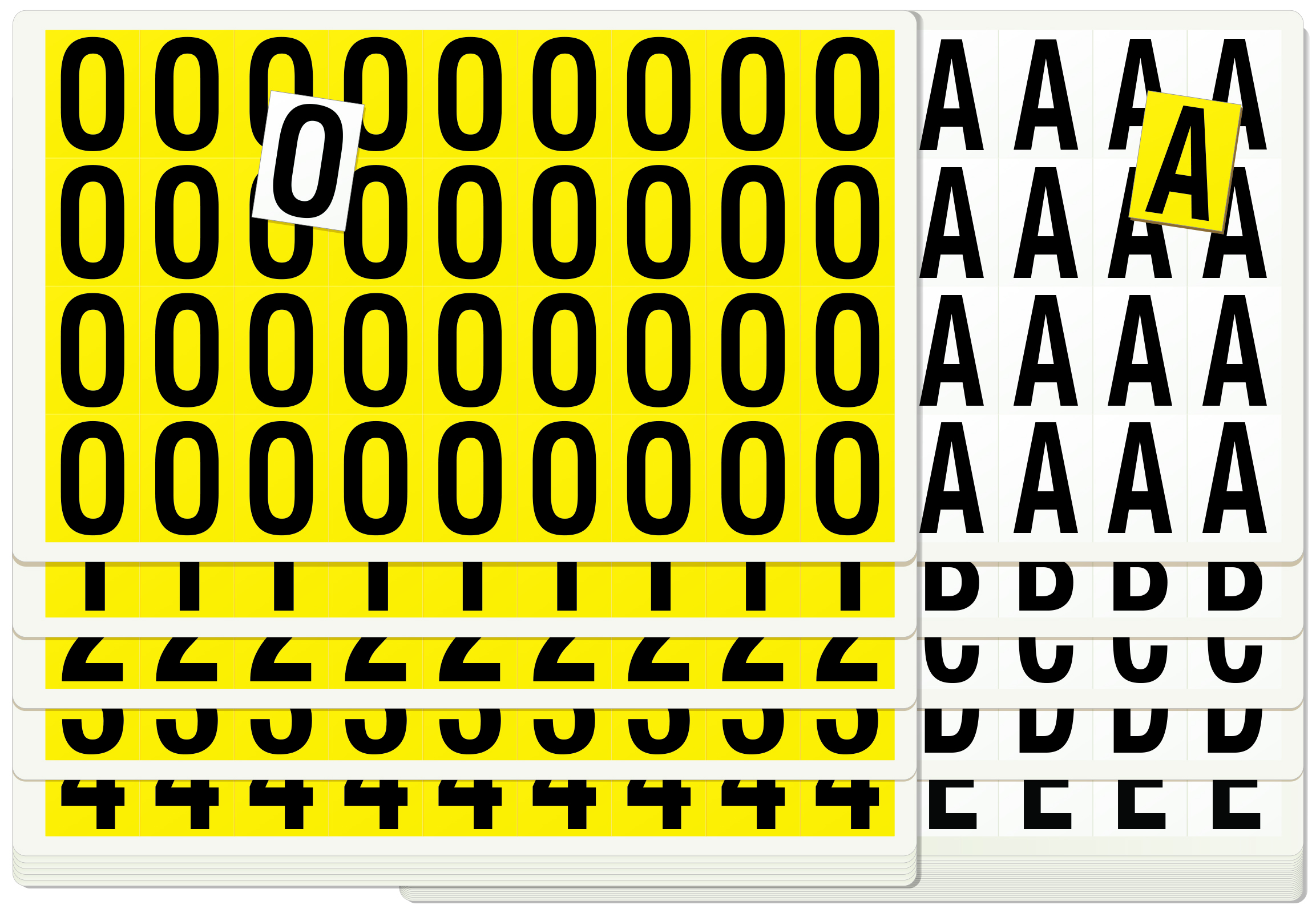 COMPLETE PACKS OF SELFADHESIVE LETTERS