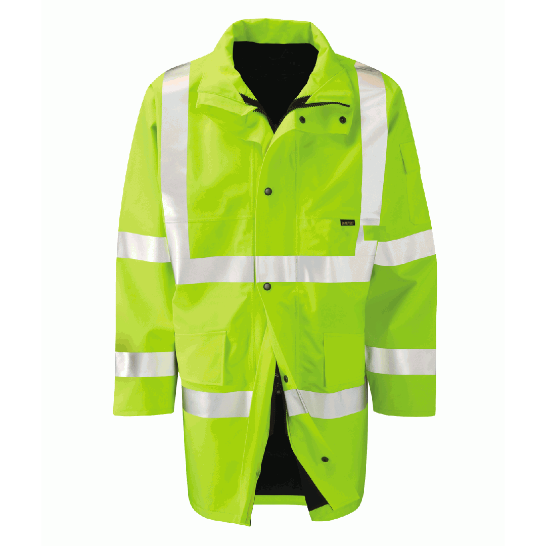 HI-VIS WATERPROOF GORE-TEX COAT WITHOUT HOOD