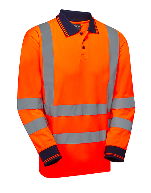 Long sleeve orange 2025 hi vis polo