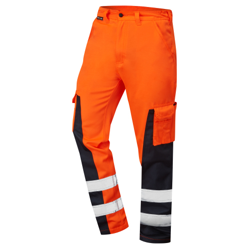 ROKWEAR HAWKLEY HI VIS BALLISTIC CARGO TROUSER ORANGE NAVY