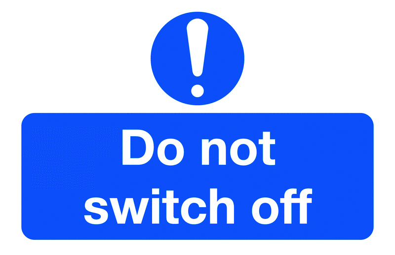 DO NOT SWITCH OFF LABELS (PK/6)
